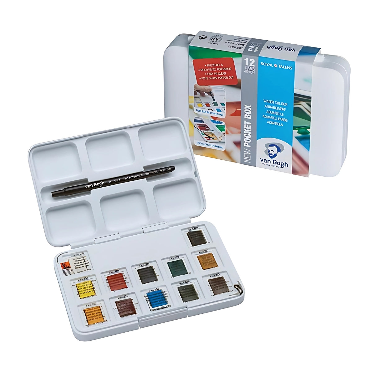 Estojo de Aquarela em Pastilhas Van Gogh Pocket com 12 Cores - Royal & Talens 20808631