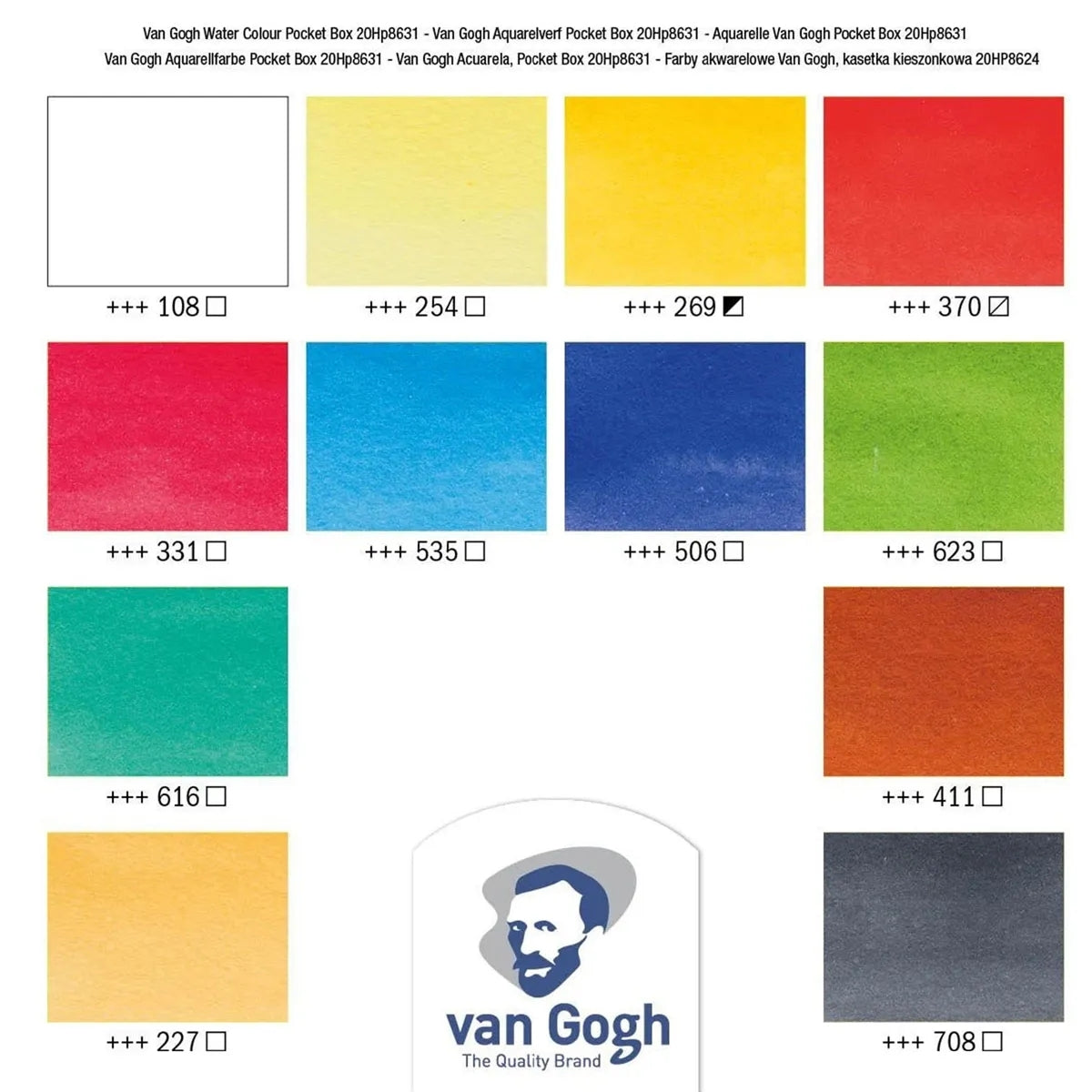 Estojo de Aquarela em Pastilhas Van Gogh Pocket com 12 Cores - Royal & Talens 20808631