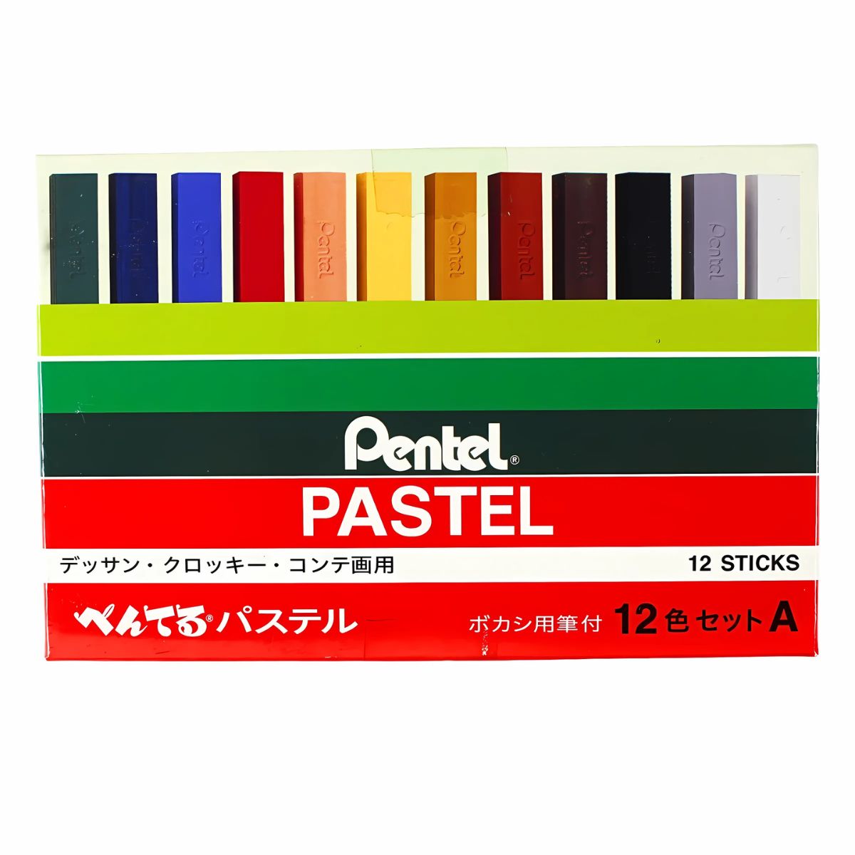 Estojo Giz Pastel Seco Pentel com 12 Cores