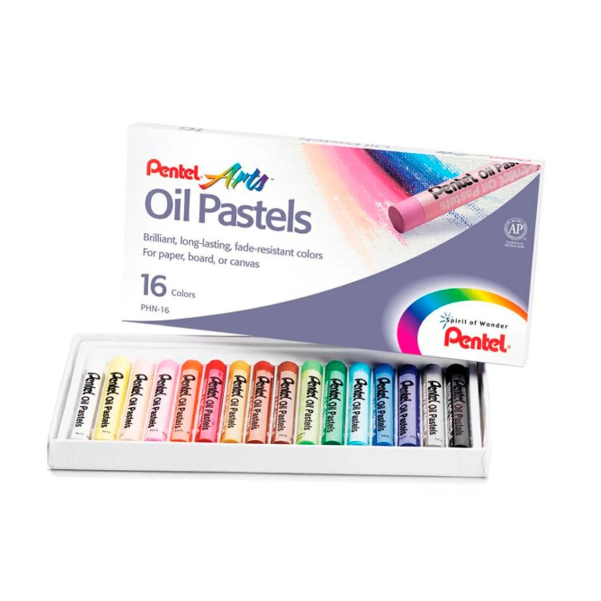Estojo Giz Pastel Oleoso Phn Pentel com 16 Cores