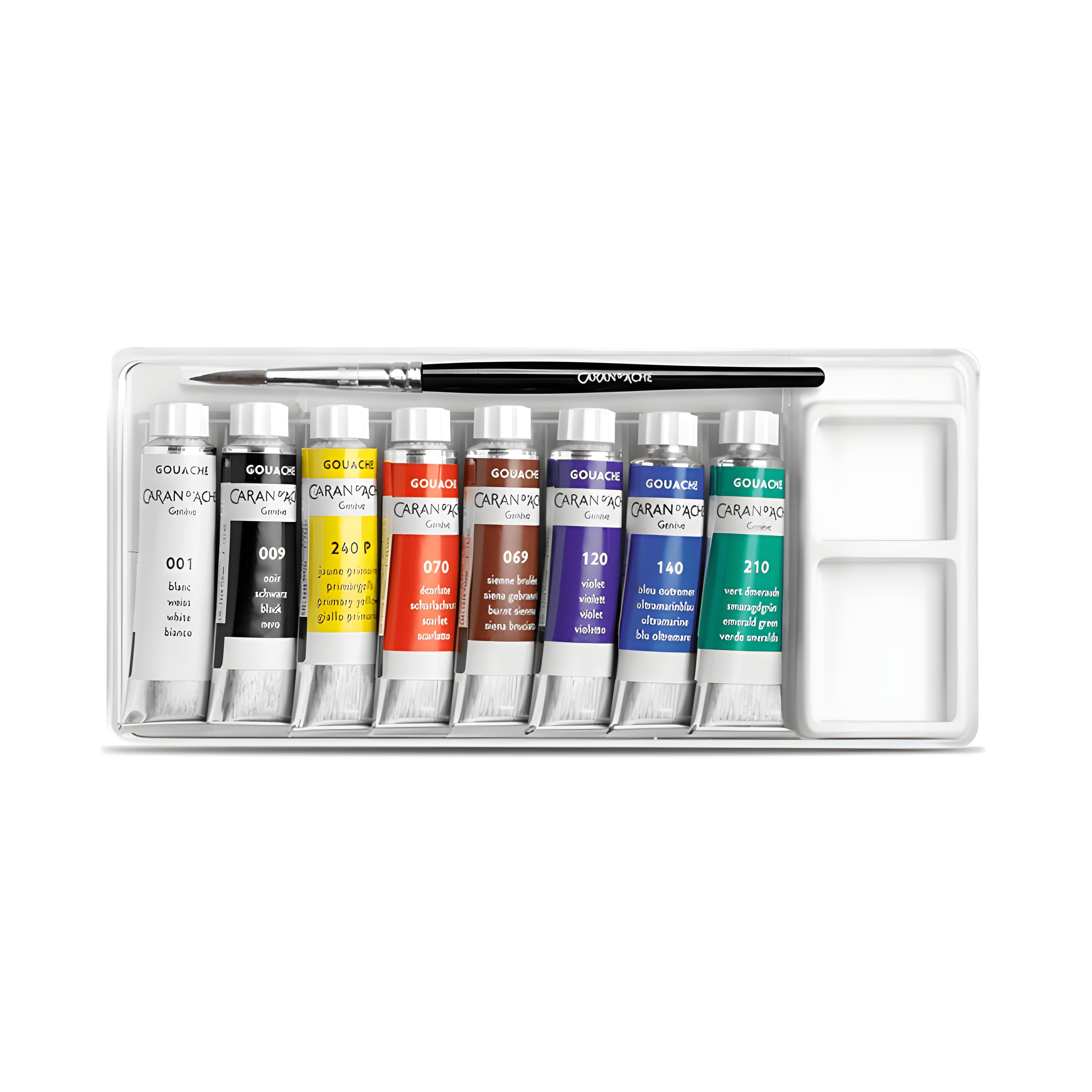 Estojo Tinta Guache Studio Caran D'ache 10ml com 8 Cores + Pincel