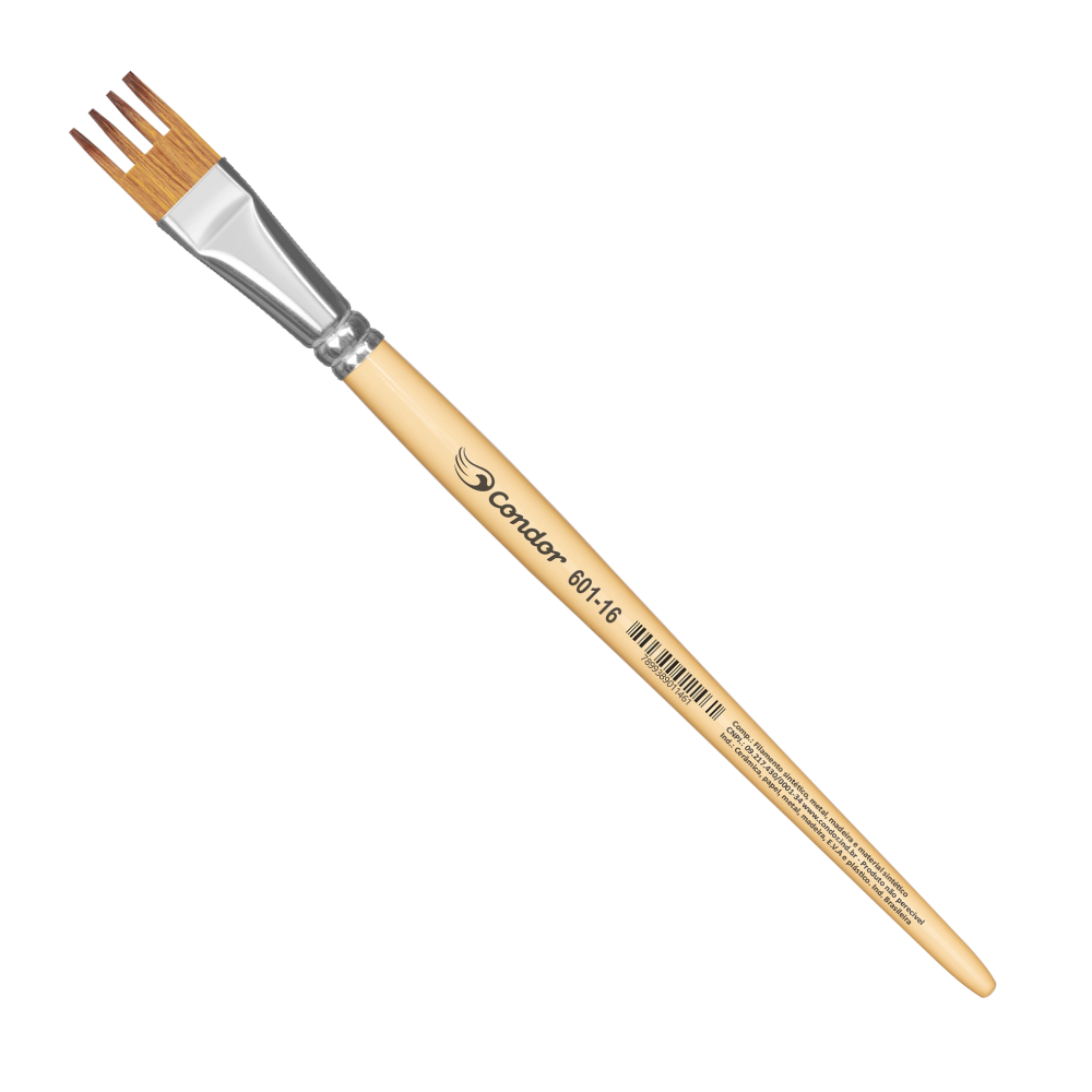 Pincel Condor 601 Garfo Chato Sintético Cabo Curto