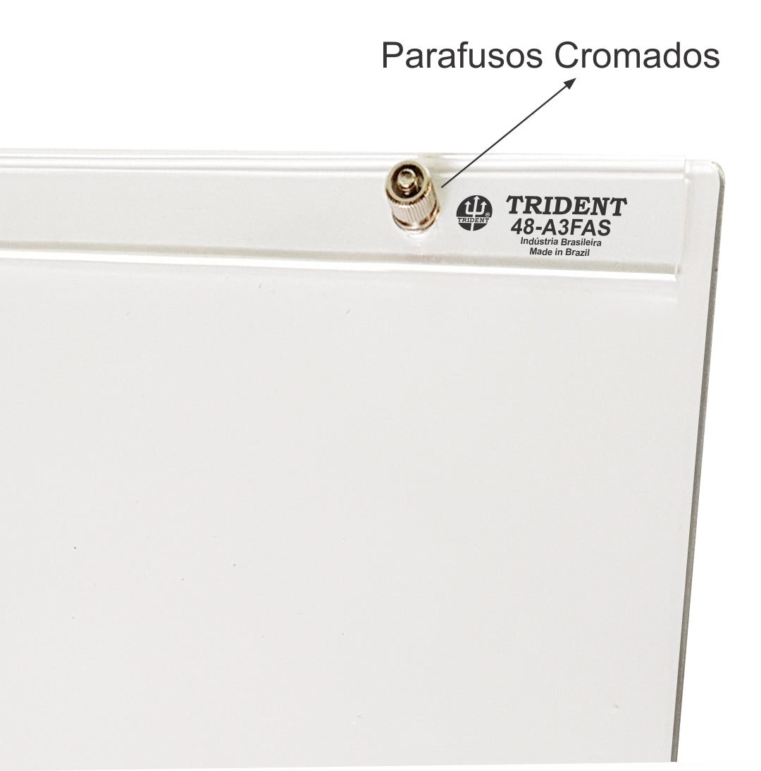 Prancheta Portátil com Prendedor Trident Fórmica Branca A3 45x34 Cm - Modelo 48-a3fas