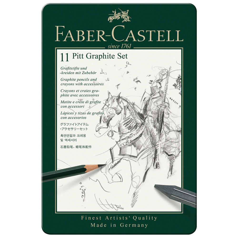 Estojo para Desenho Grafite Pitt Pequeno 11 Peças Faber-castell 112972