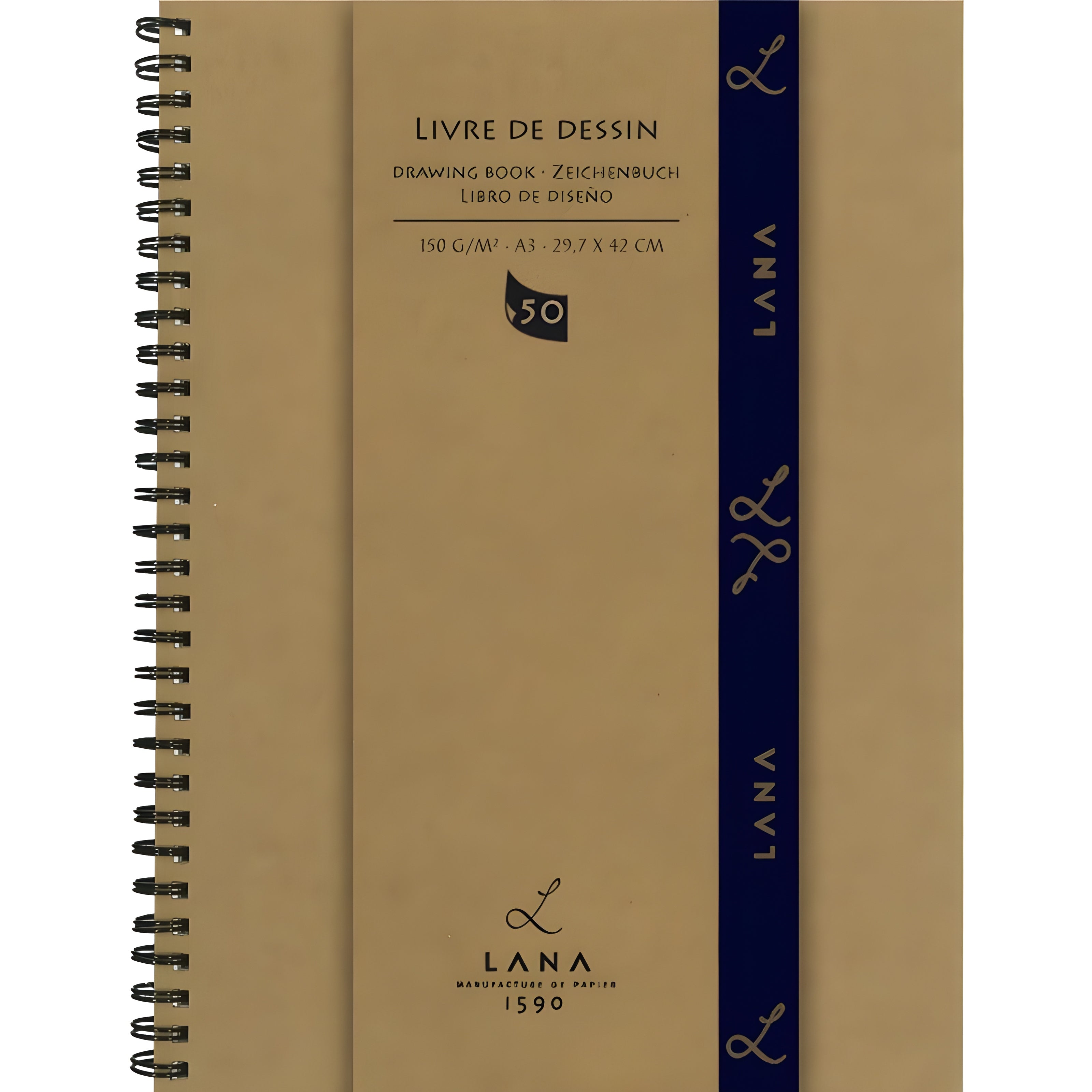 Caderno de Desenho Hahnemühle Lana Livre de Dessin 150g/m² com 50 Folhas
