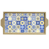 Bandeja 2 Azulejos Simples Mdf Cru 33x18x2cm