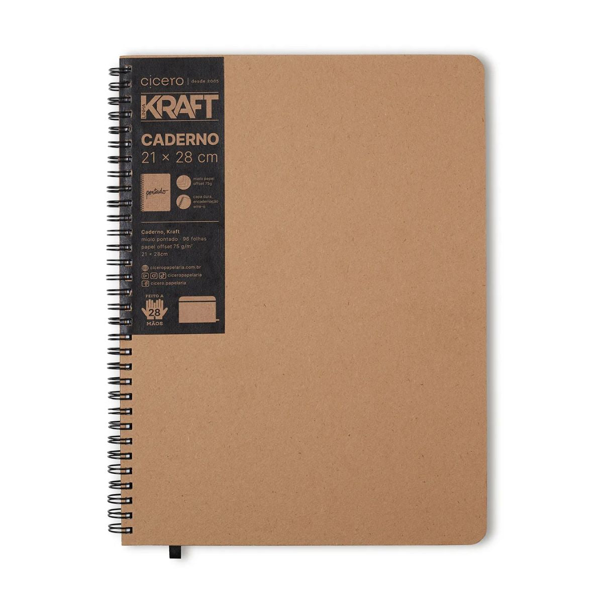 Caderno Cicero Kraft 21x28cm 96 Folhas Pontado