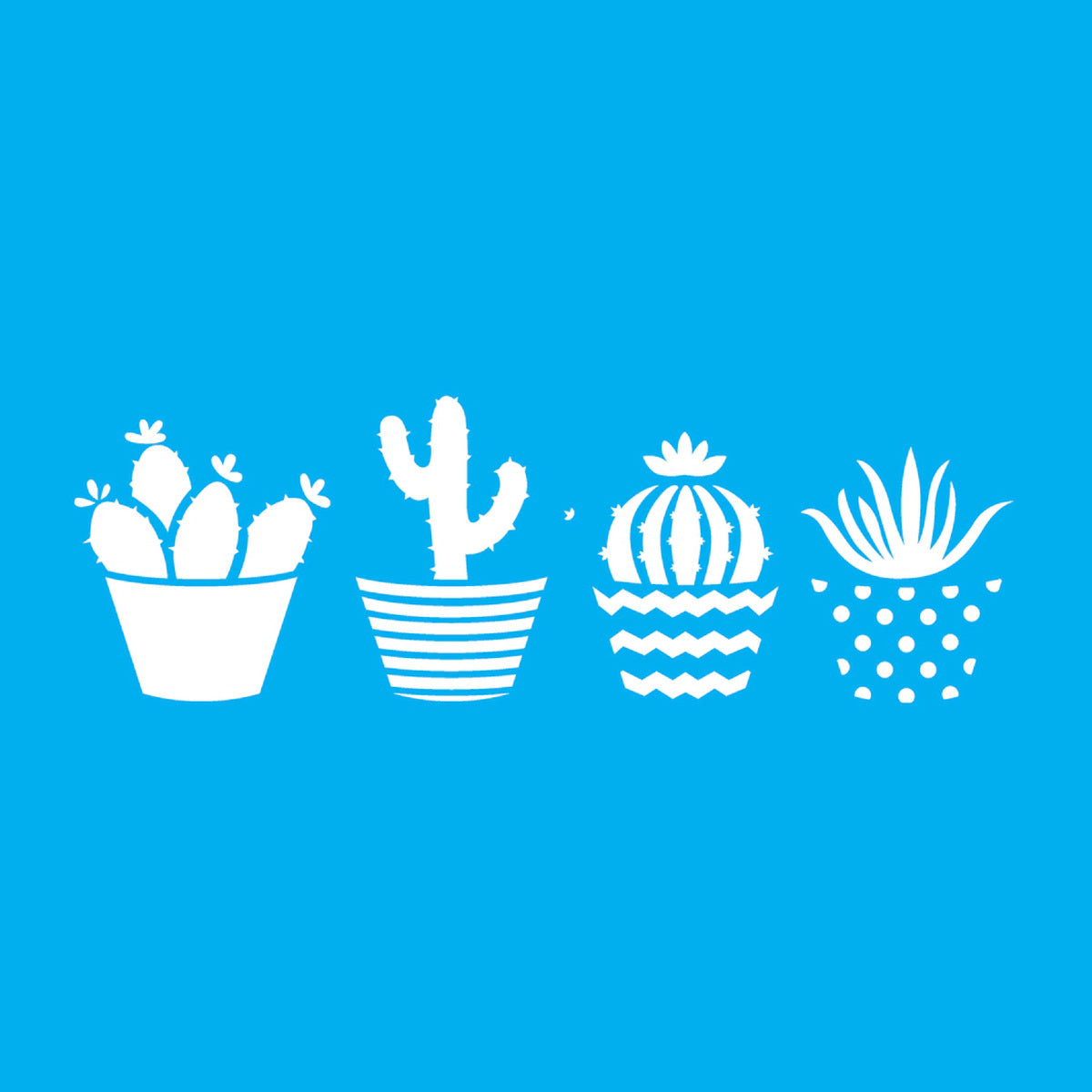 Stencil Planta Suculentas 10x30cm para Pintura Decorativa e Artesanato 2234 - Opa