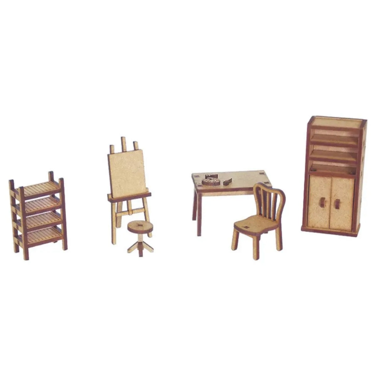 Kit Miniaturas Mdf Cru Ateliê de Pintura K2015 - Woodplan