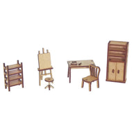 Kit Miniaturas Mdf Cru Ateliê de Pintura K2015 - Woodplan