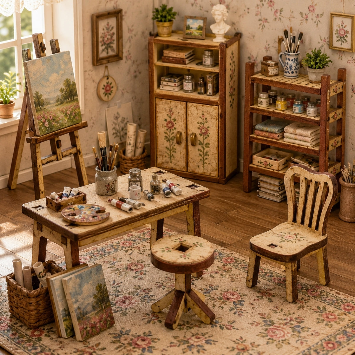 Kit Miniaturas Mdf Cru Ateliê de Pintura K2015 - Woodplan