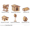 Kit Miniaturas Mdf Cru Casinhas Pet K2010 - Woodplan
