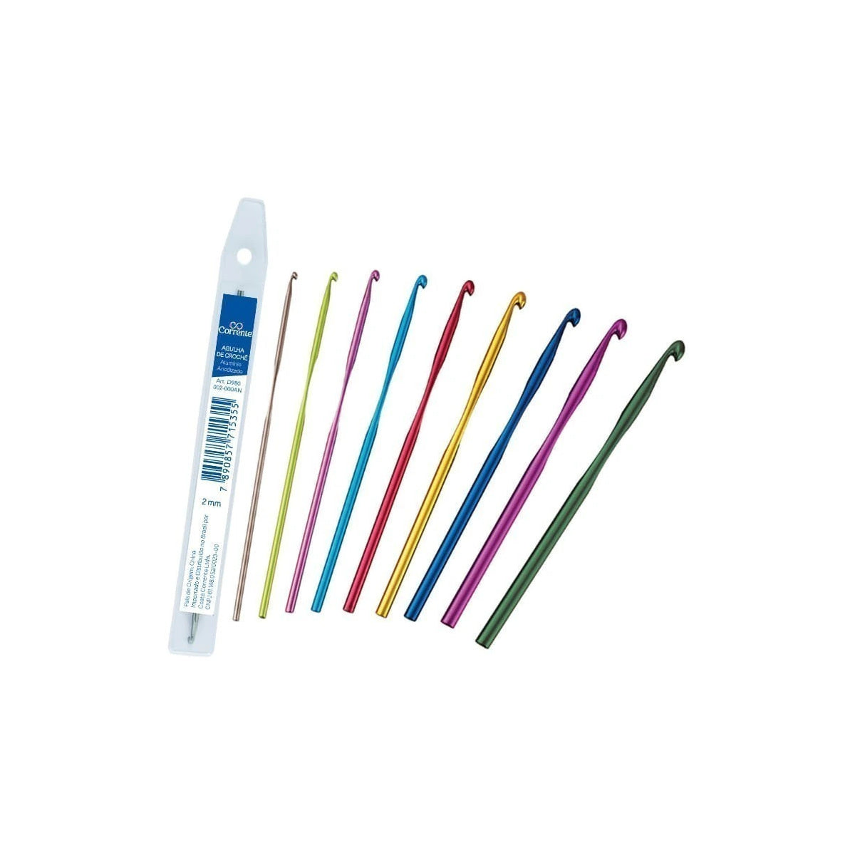 Agulha para Crochê Alumínio Anodizado D980 2mm - Milward