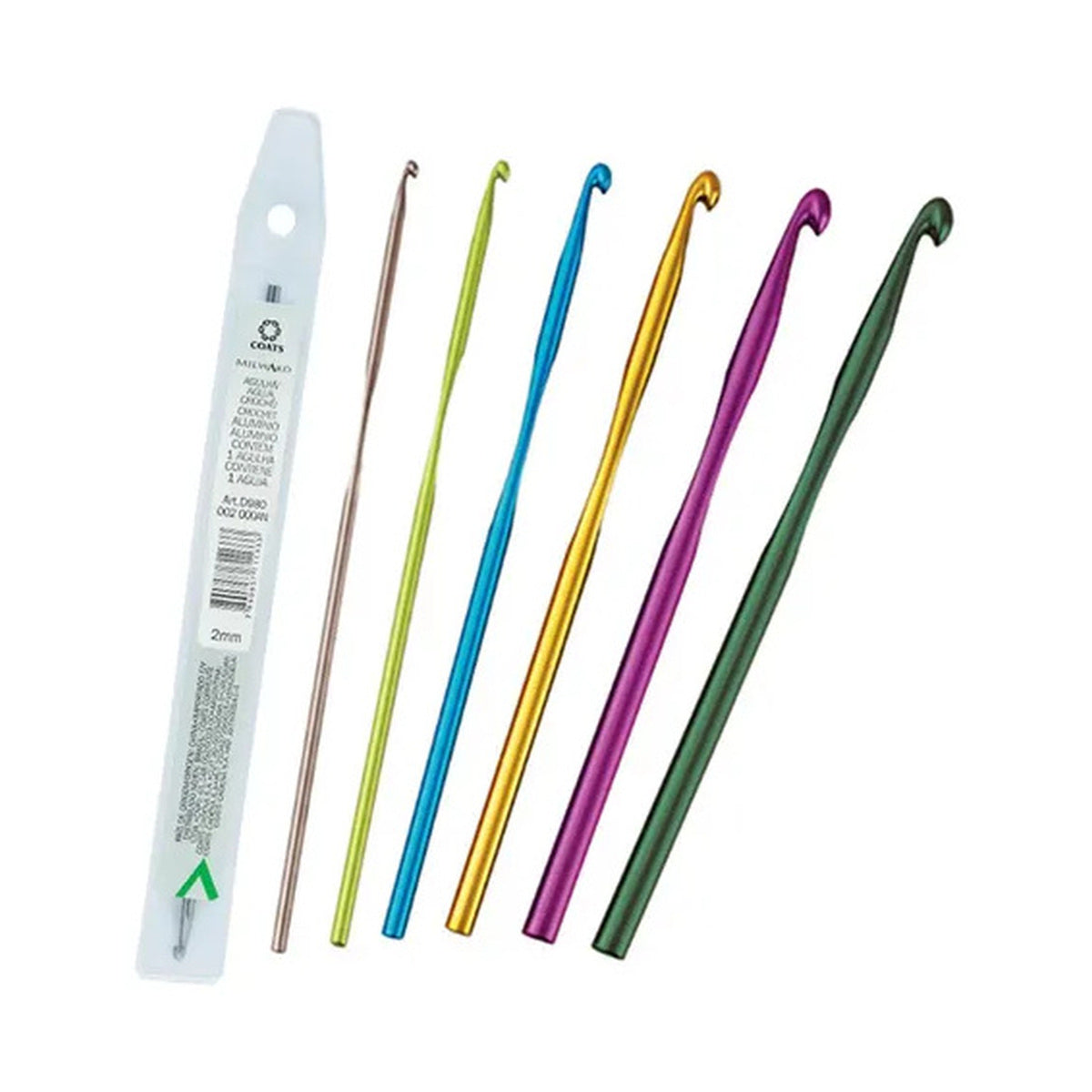 Agulha para Crochê Alumínio Anodizado D980 2mm - Milward