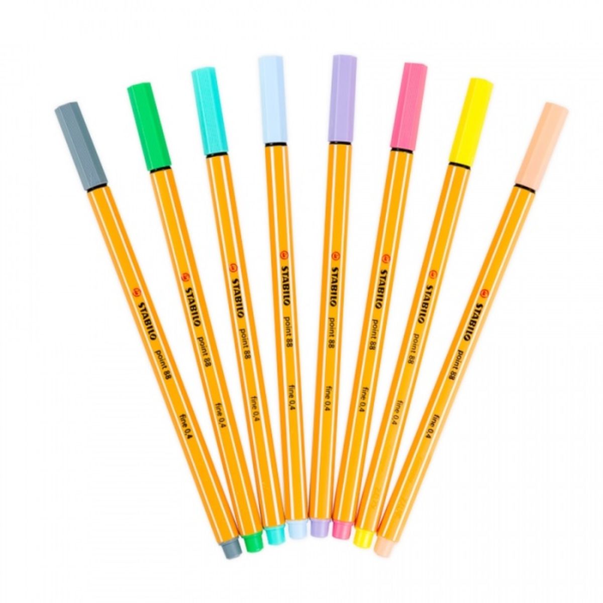 Estojo de Caneta Multiuso Point 88 Extrafina Stabilo 0.4Mm com 08 Cores Tons Pastel