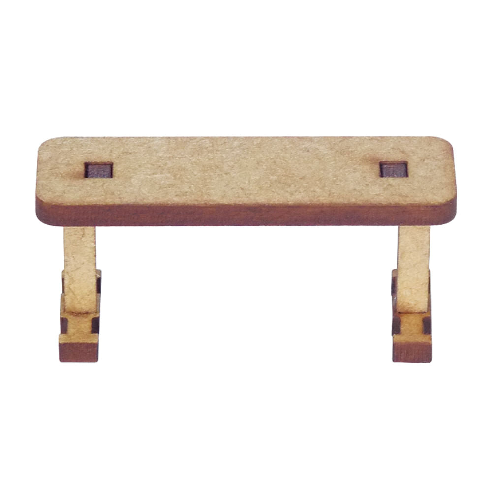 Miniatura Mdf Cru Banco Livre Fixo 2,2x1,4x4,5cm M1061 - Woodplan