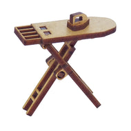 Miniatura Mdf Cru Tábua de Passar com Ferro 5x1,8x5,5cm M1064 - Woodplan