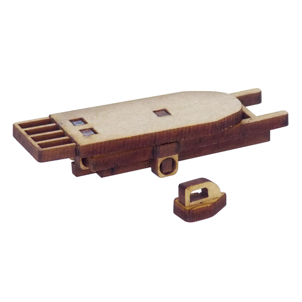 Miniatura Mdf Cru Tábua de Passar com Ferro 5x1,8x5,5cm M1064 - Woodplan