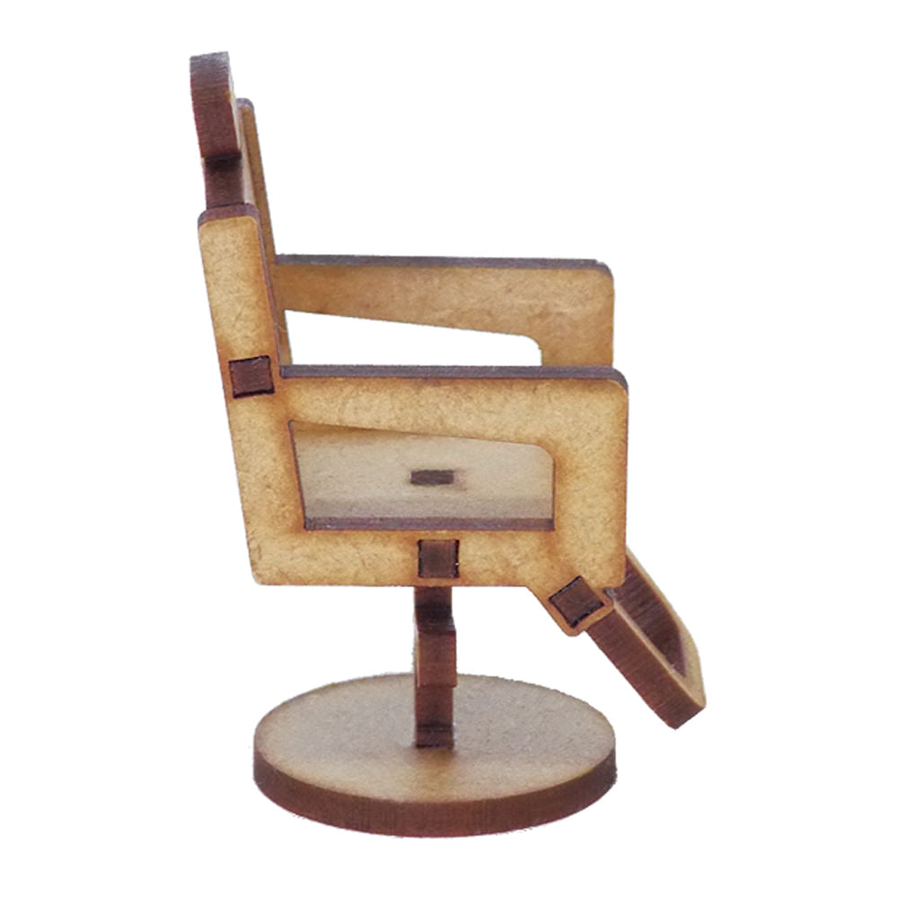 Miniatura Mdf Cru Cadeira de Cabeleireiro 2,2x1,4x4,5cm M1068 - Woodplan