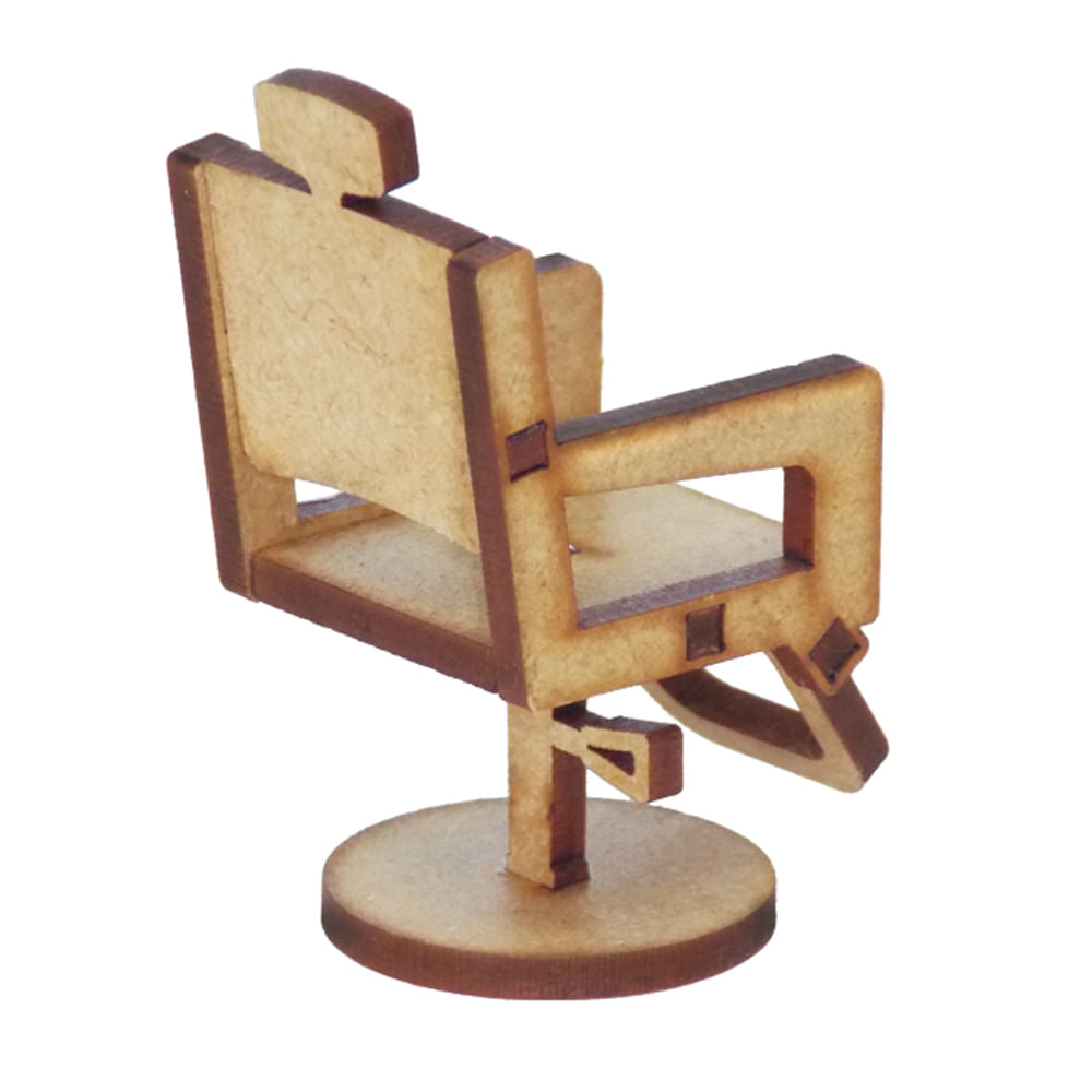 Miniatura Mdf Cru Cadeira de Cabeleireiro 2,2x1,4x4,5cm M1068 - Woodplan