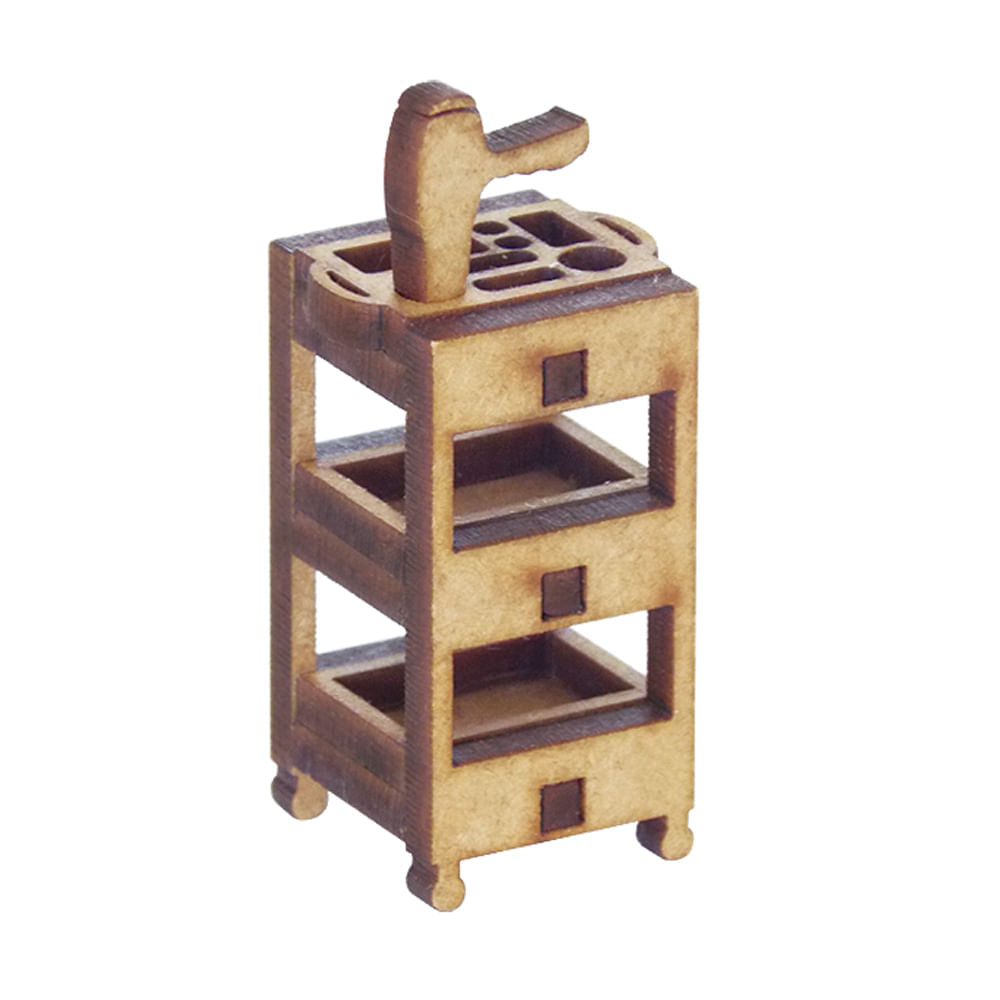 Miniatura Mdf Cru Carrinho Salão de Beleza M1069 - Woodplan