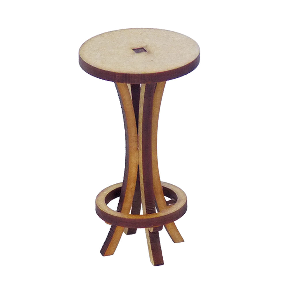 Miniatura Mdf Cru Mesinha Bistrô 6,2x3,5x3,5cm M1080 - Woodplan