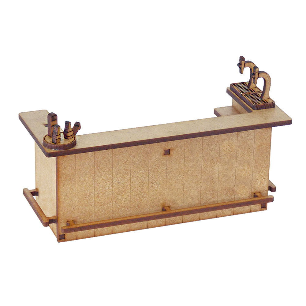 Miniatura Mdf Cru Balcão de Bar 7x15x6cm M1081 - Woodplan