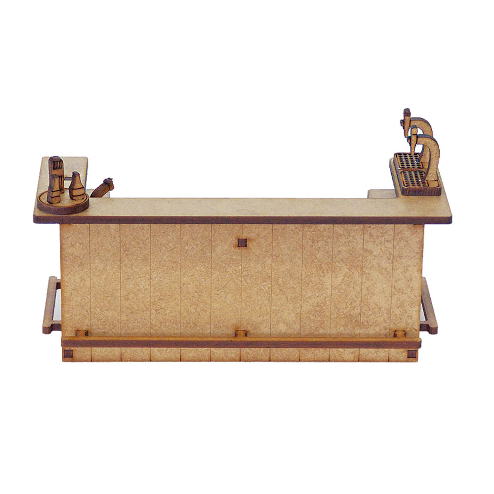 Miniatura Mdf Cru Balcão de Bar 7x15x6cm M1081 - Woodplan