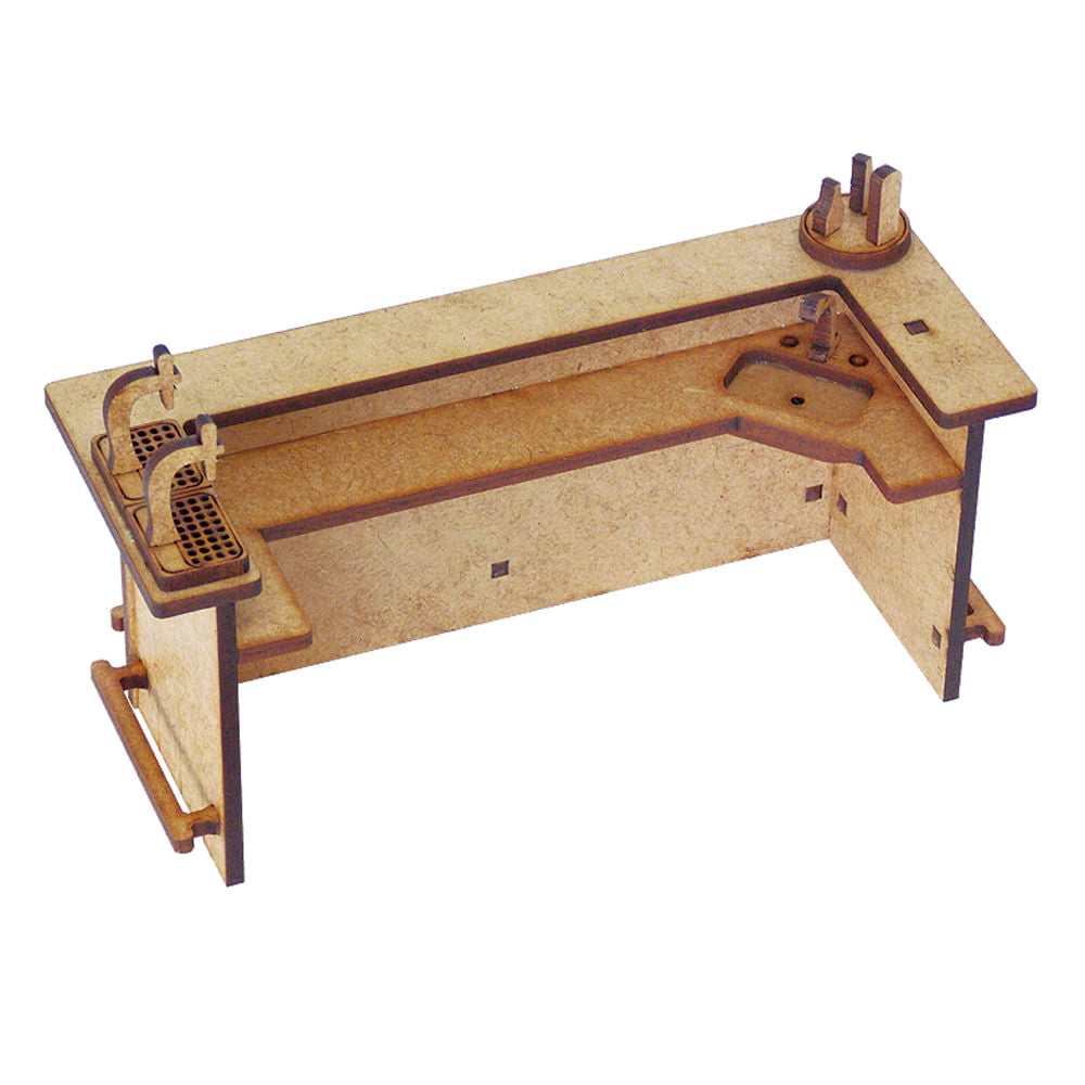 Miniatura Mdf Cru Balcão de Bar 7x15x6cm M1081 - Woodplan