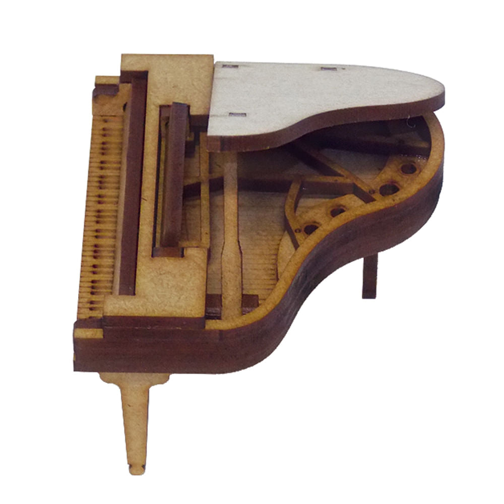 Miniatura Mdf Cru Piano de Cauda 7,5x8x7,5cm M1082 - Woodplan