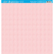 Papel para Scrapbook Estampas Basicas Xadrez Branco e Rosa 30,5x30,5cm para Scrapbook e Papelaria Criativa Sbb-007 - Litoarte