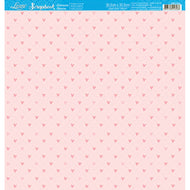 Papel para Scrapbook Estampas Basicas Corações Rosa Bebe 30,5x30,5cm para Scrapbook e Papelaria Criativa Sbb-002 - Litoarte