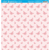 Papel para Scrapbook Estampas Basicas Borboleta Rosa Bebe 30,5x30,5cm para Scrapbook e Papelaria Criativa Sbb-001 - Litoarte
