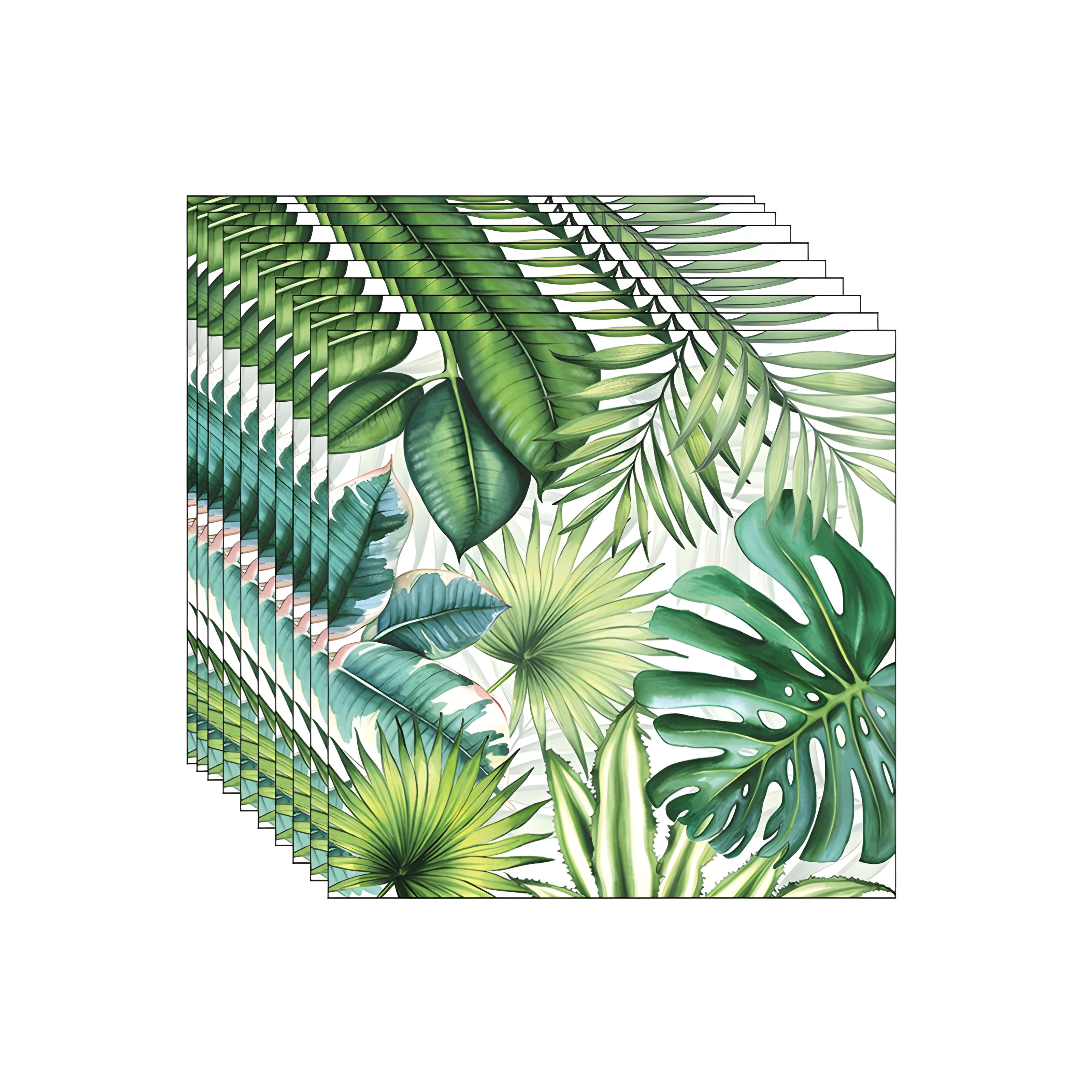 Guardanapo para Decoupage Ambiente 33x33cm com 20 Unidades - Folhas Tropicais Brancas