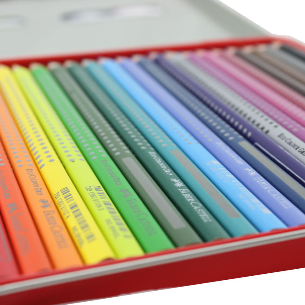 Caixa Ecolápis Grip com 24 Cores - Faber-castell 121024ltn