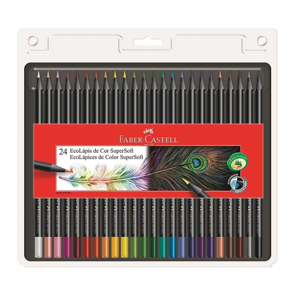 Estojo Lápis de Cor Supersoft 24 Cores Vivas - Faber-castell 210724