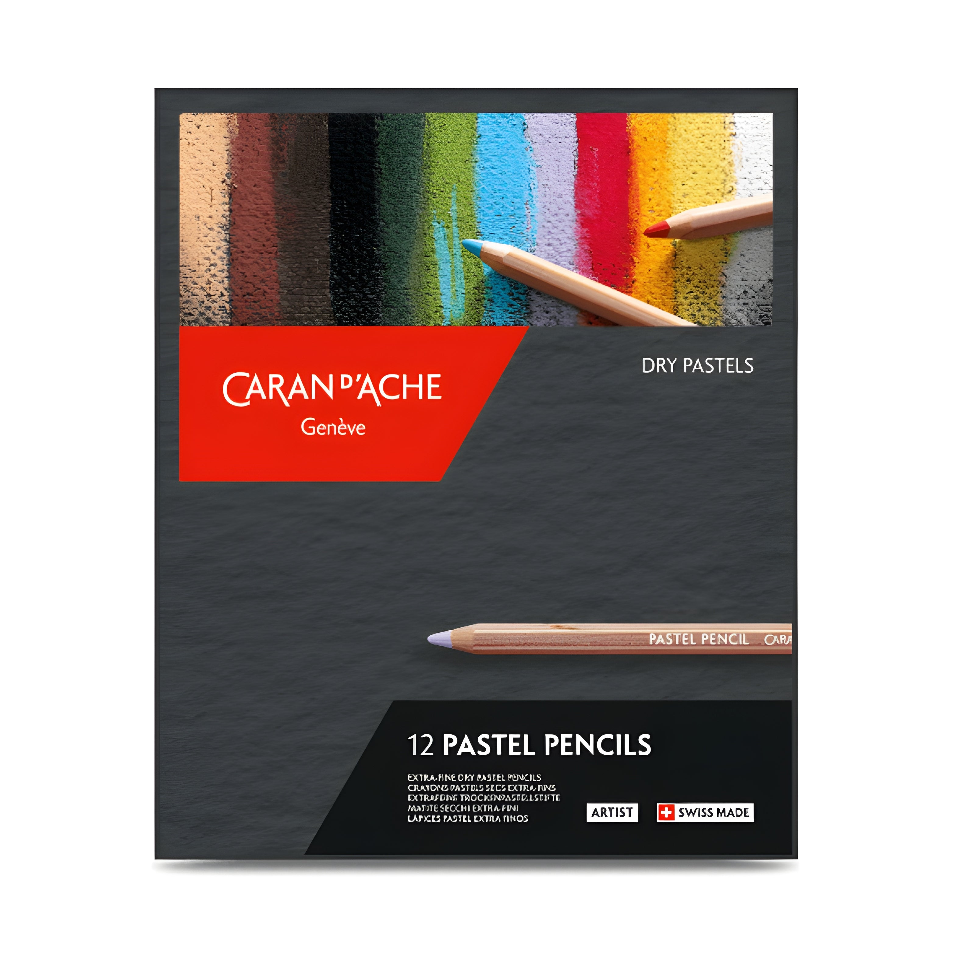 Estojo Lápis de Cor Caran D'ache Pastel Seco com 12 Cores