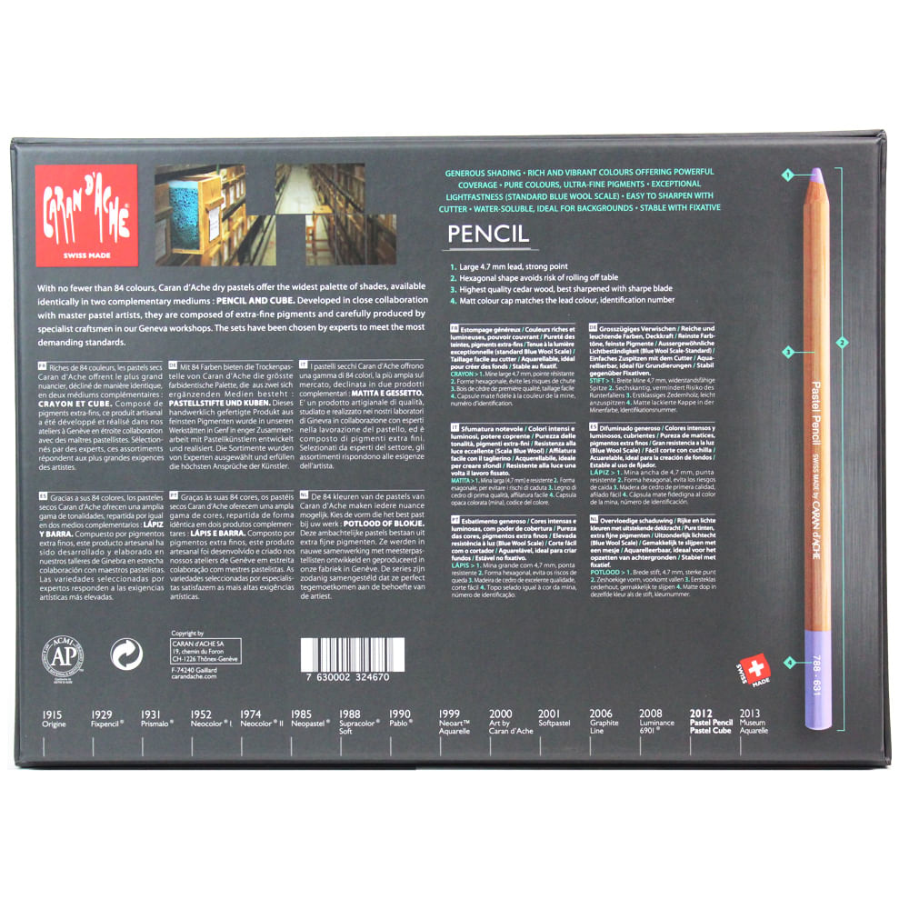Estojo Lápis de Cor Caran D'ache Pastel Seco com 20 Cores