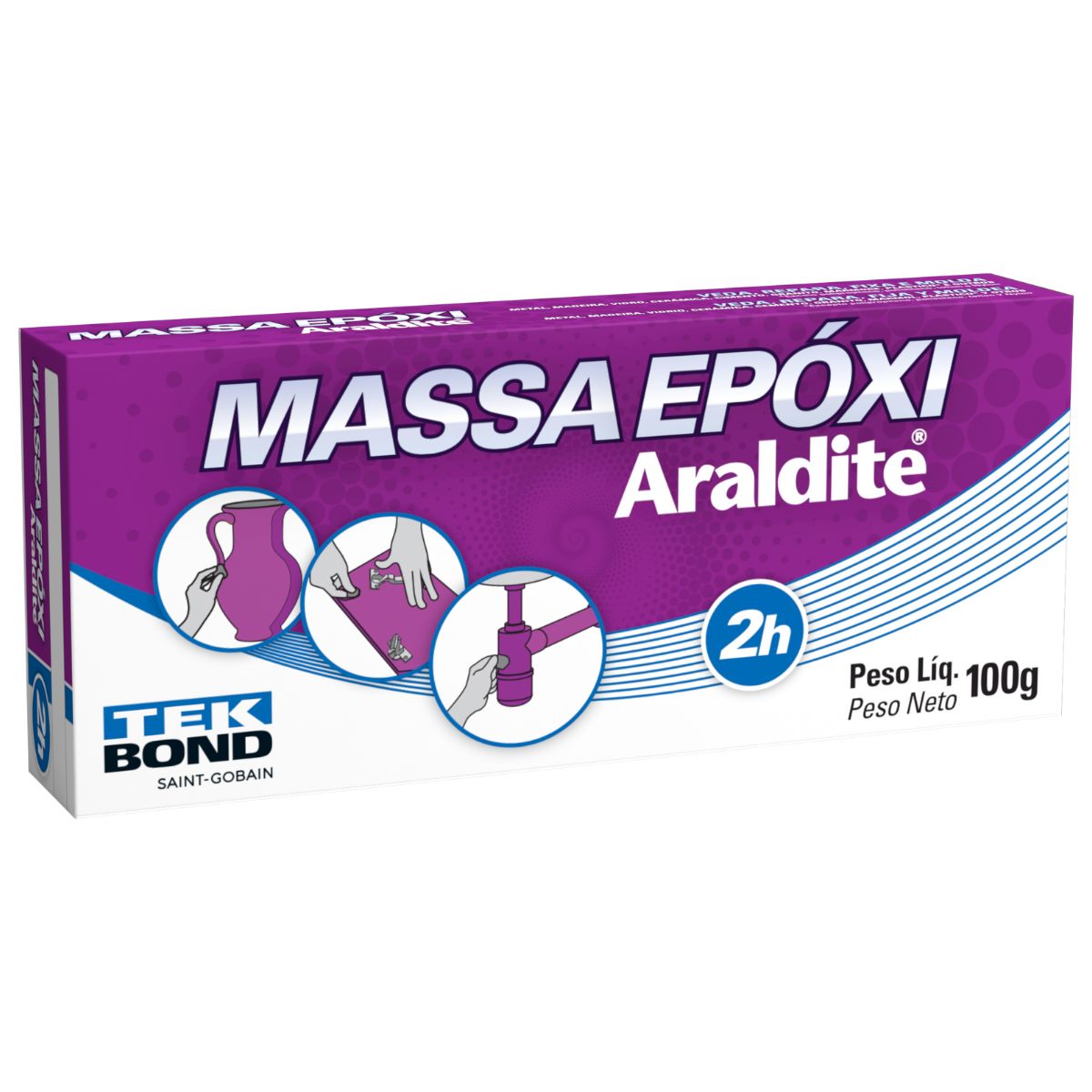 Massa Epoxi Tekbond 100g - Cinza