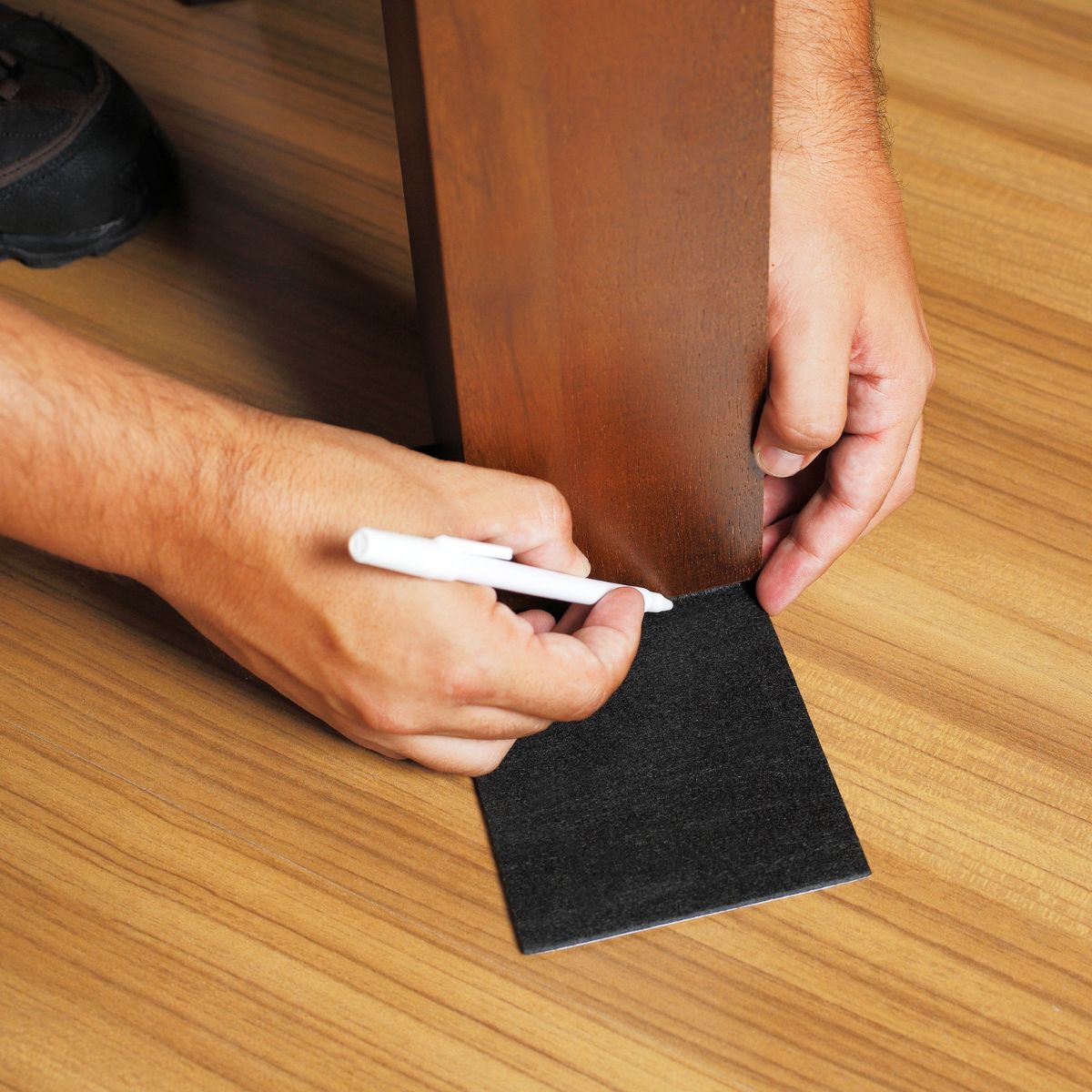 Feltro Adesivo Tekbond Retangular 127x51mm - Preto com 2 Unidades