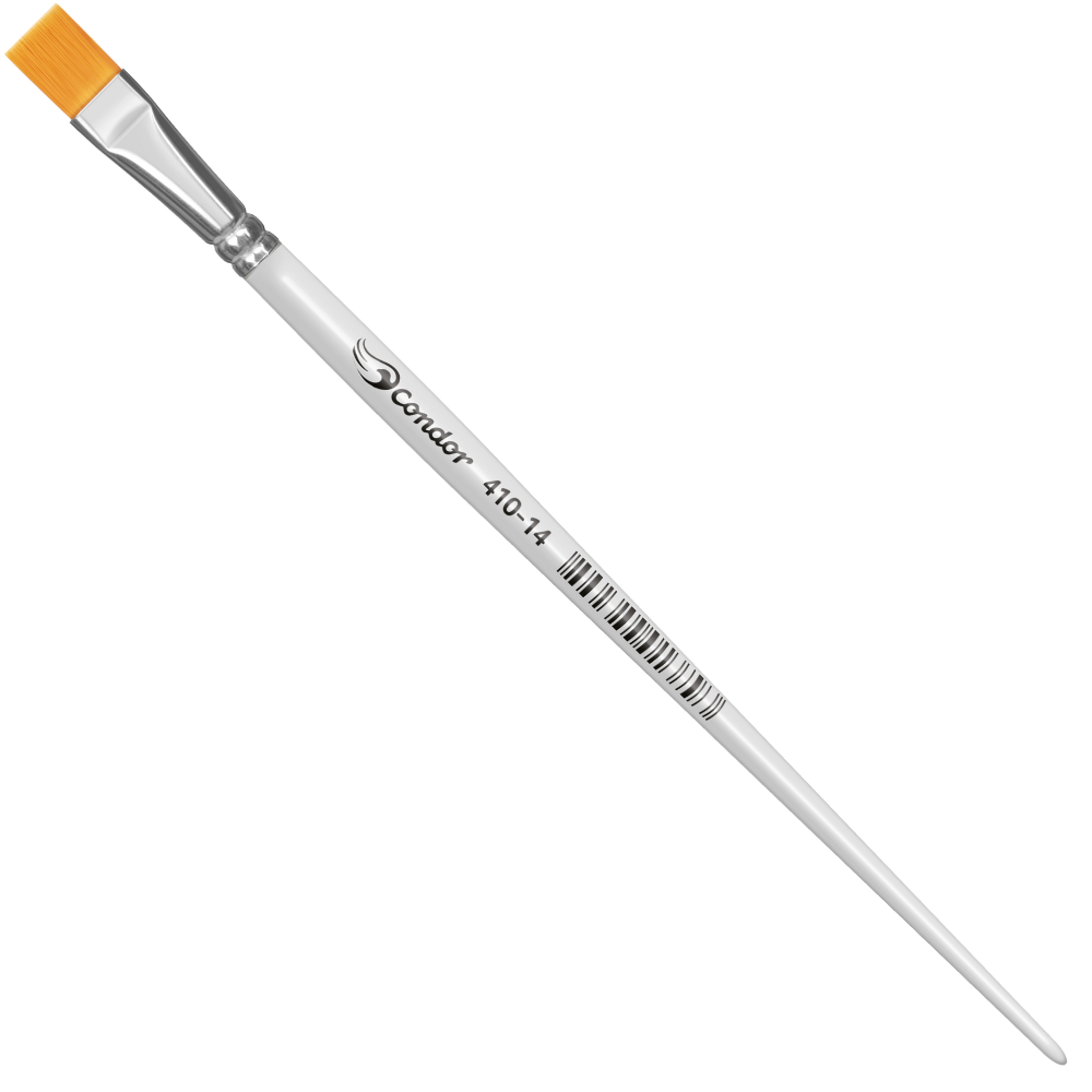 Pincel Condor 410 Chato Sintético Cabo Longo