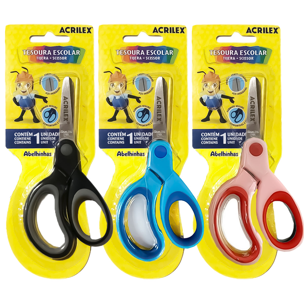 Tesoura Escolar Acrilex Bicolor