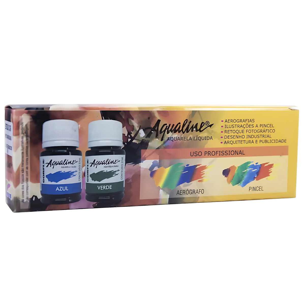 Kit Tinta Aquarela Liquida Aqualine Corfix 37ml com 6 Cores
