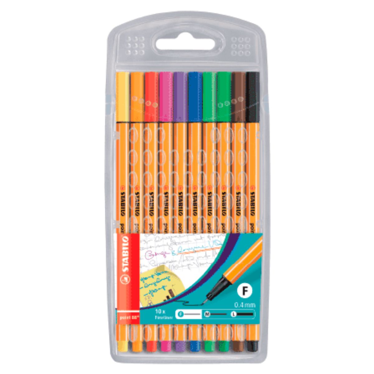 Estojo de Caneta Multiuso Point 88 Extrafina Stabilo 0.4Mm com 10 Cores