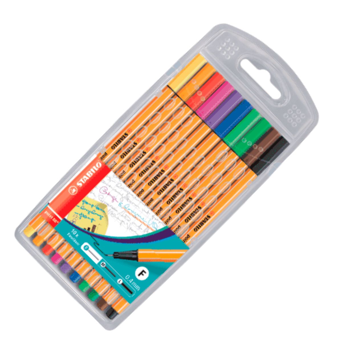 Estojo de Caneta Multiuso Point 88 Extrafina Stabilo 0.4Mm com 10 Cores