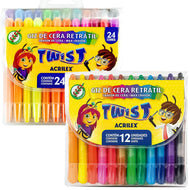 Estojo Giz de Cera Acrilex Twist Retratil