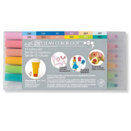 Estojo Caneta Dot Color Kuretake Ponta Zig Zag Dual com 12 Cores