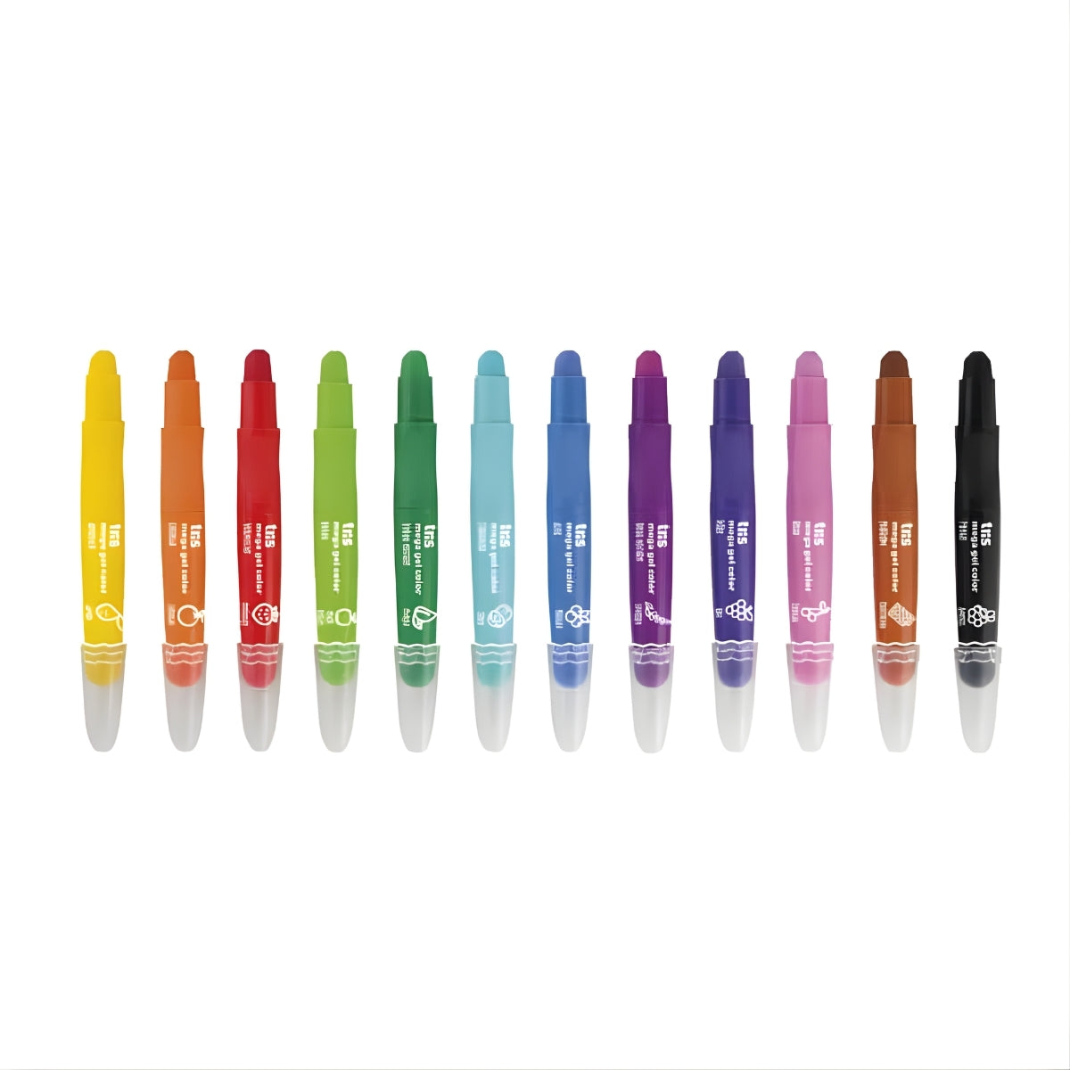Giz Retrátil Mega Gel com 12 Cores - Tris