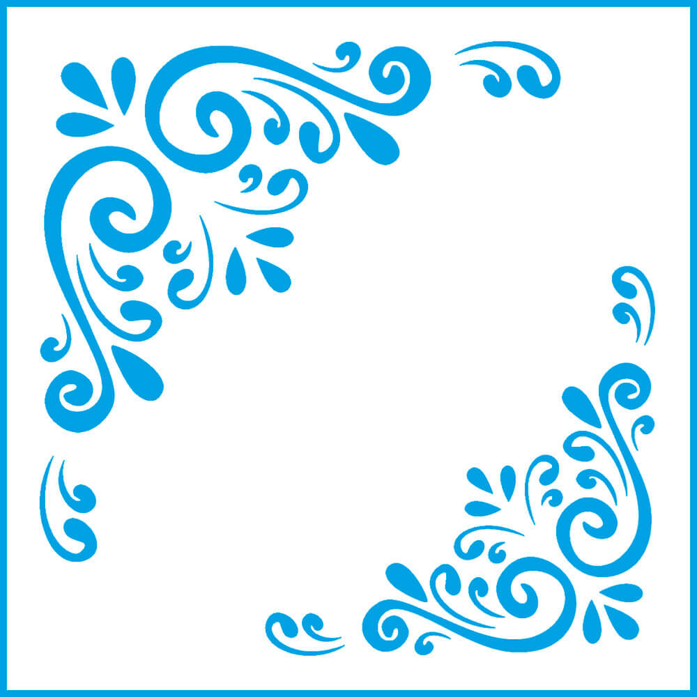 Stencil - Cantoneira Vi 10x10cm para Pintura Decorativa e Artesanato St-x-310 - Litoarte