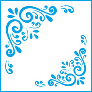 Stencil - Cantoneira Vi 10x10cm para Pintura Decorativa e Artesanato St-x-310 - Litoarte